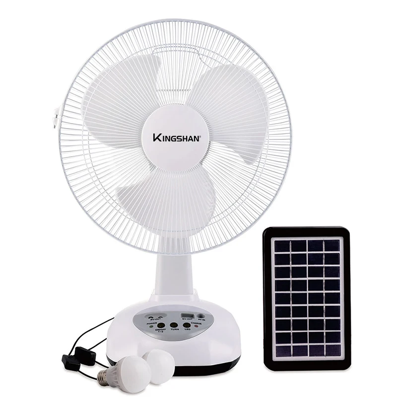 12 Inch 2 Wind Speeds Ac/dc Led Emergency Desk Fan Outdoor Useful Swing Function Rechargeable