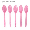 ช้อนสีชมพู*10ชิ้น