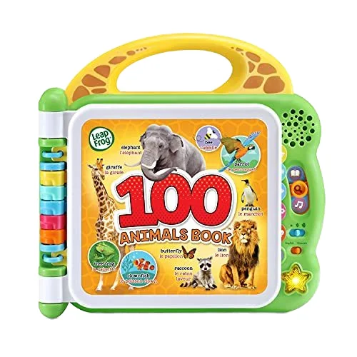 OEM Interactive Learning Music Toy for Early Education 100 Animals Green Book Plastic Material Battery Power