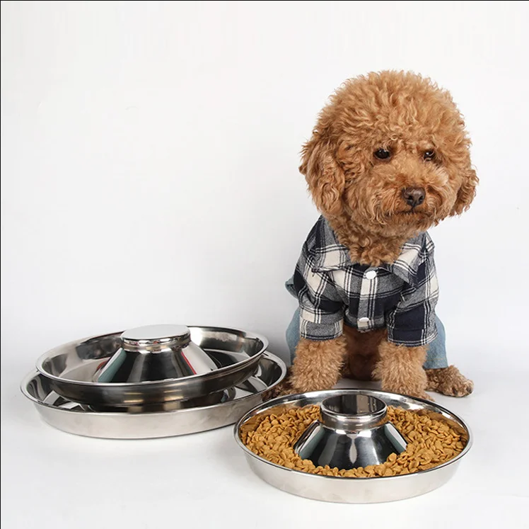 Puppy Bowls, Stainless Steel Puppy Feeder Bowl, Dog Food and Water Weaning  Bowl, Small Dogs, Cats Pets Food Feeding Weaning Bowl for (L Size) 