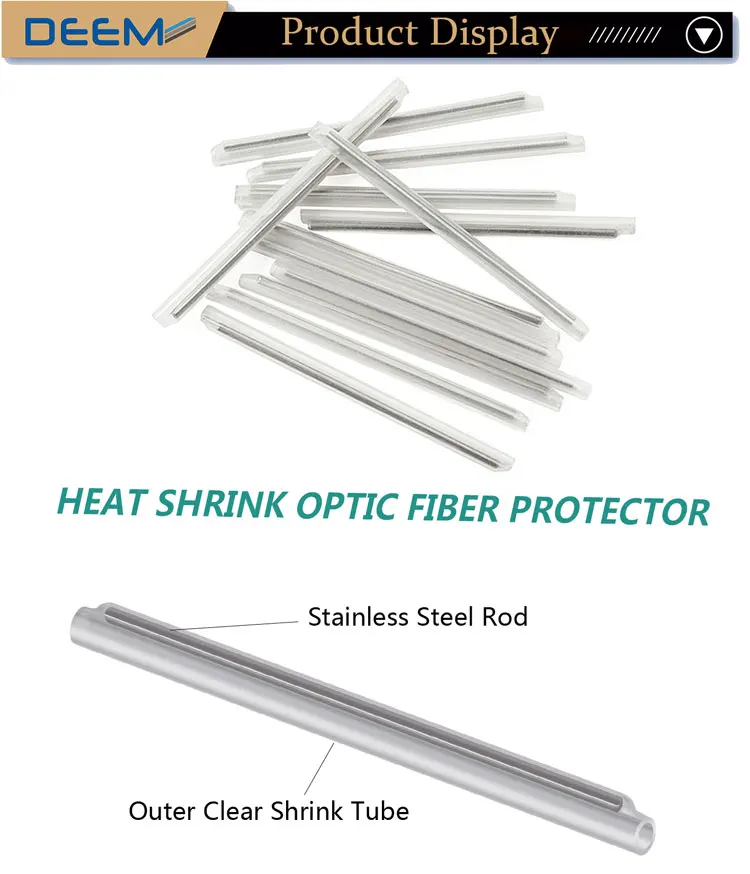 DEEM 60MM Heat Shrinkable Optic Fiber Splice Fusion Protection Tube Fiber Splice Sleeve