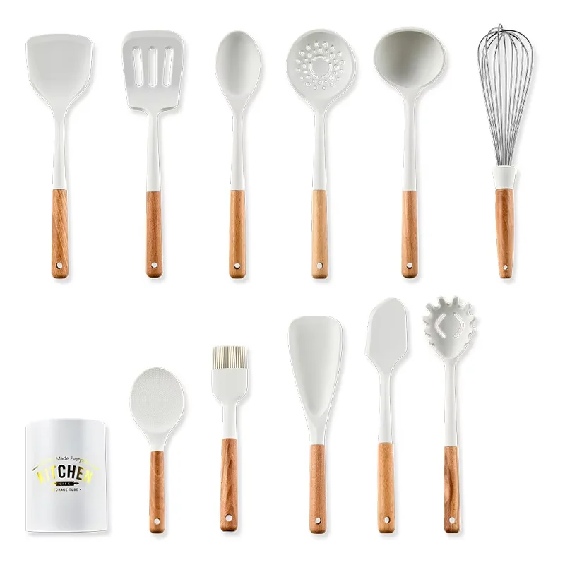 Customized Wholesale High Quality Silicone Kitchen Utensils Set High Temperature Spatula Spoon Silicone Spatula Kitchenware Set