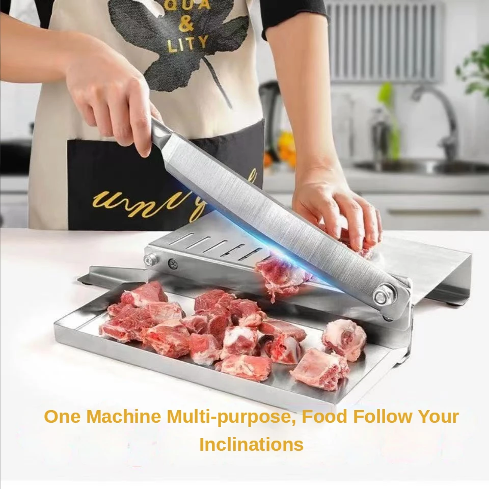Commercial Stainless Steel Manual Slicer Household Bone Cutting Knife for Ribs Manually Chopping Knife Set