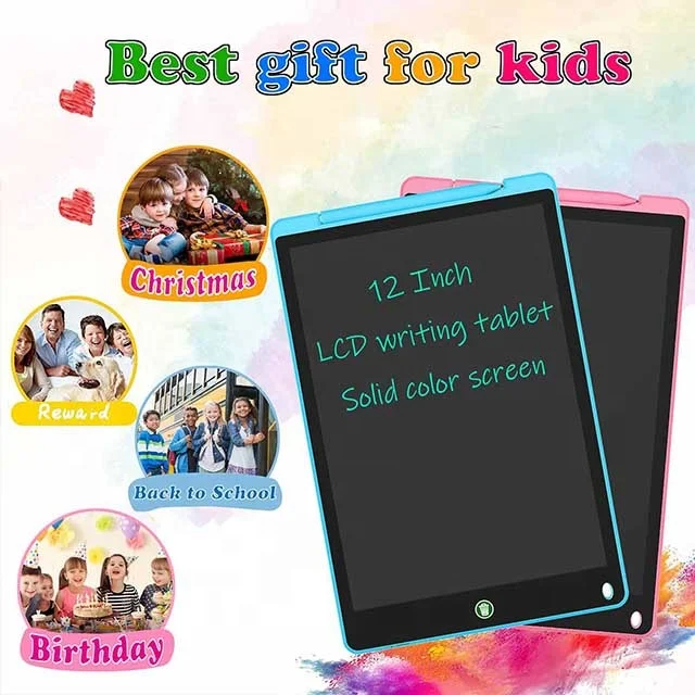 12 Inch Digital Drawing Tablet for Kids Durable Handwriting LCD Pad E Ink Writing Tablet With Battery Lock