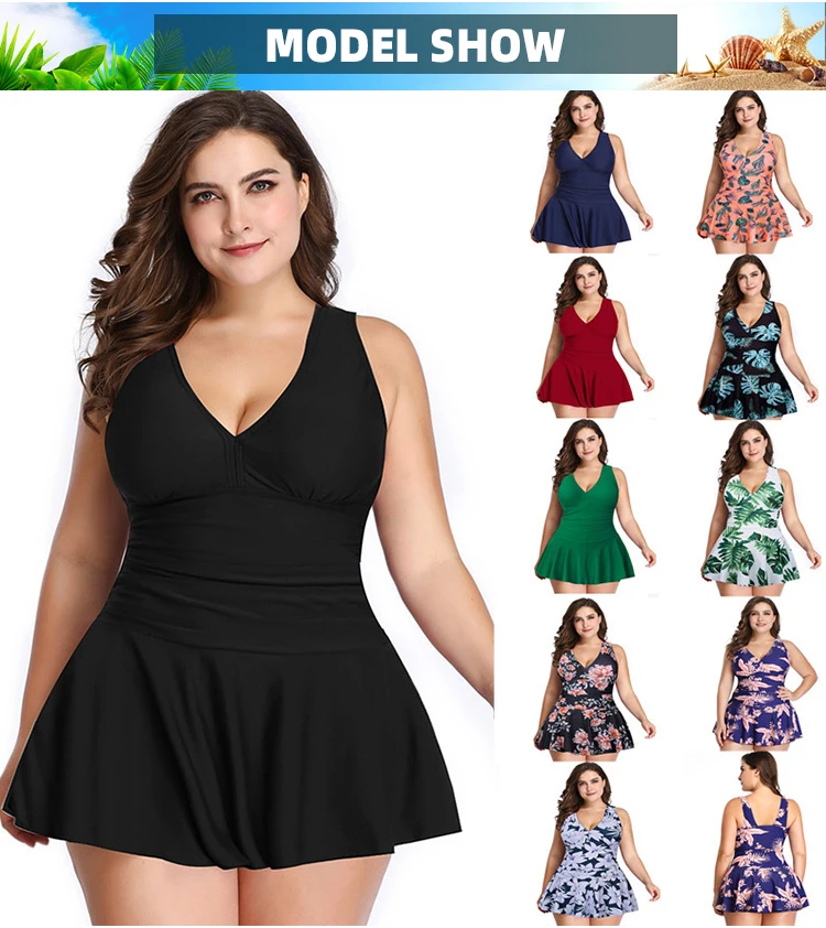 Women's Plus Size 2 Piece Mesh Knot Front V Neck Tankini Swimsuit High ...