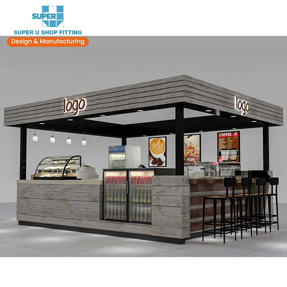 Outdoor coffee stand design  wooden retail cafe stall for sale