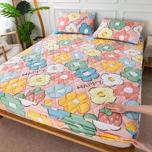 Wholesale  100% Microfiber Waterproof Composite Bed Fitted Sheet with Pillowcase for Home Bedsheet