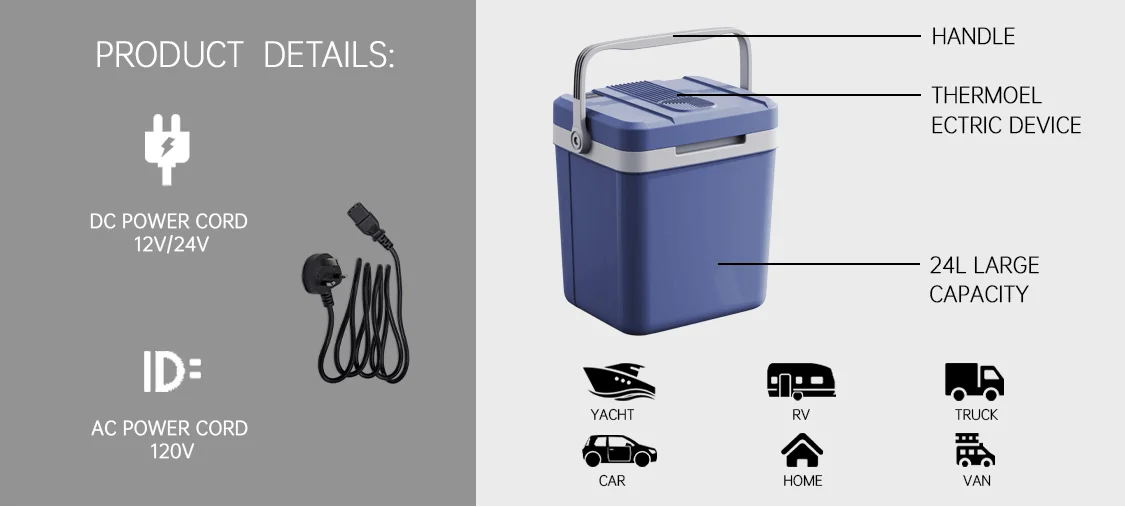 Portable Freezer Car Fridge Dc 12v Car Refrigerator Outdoor Cooler Ac 230 Electric Cooler Box