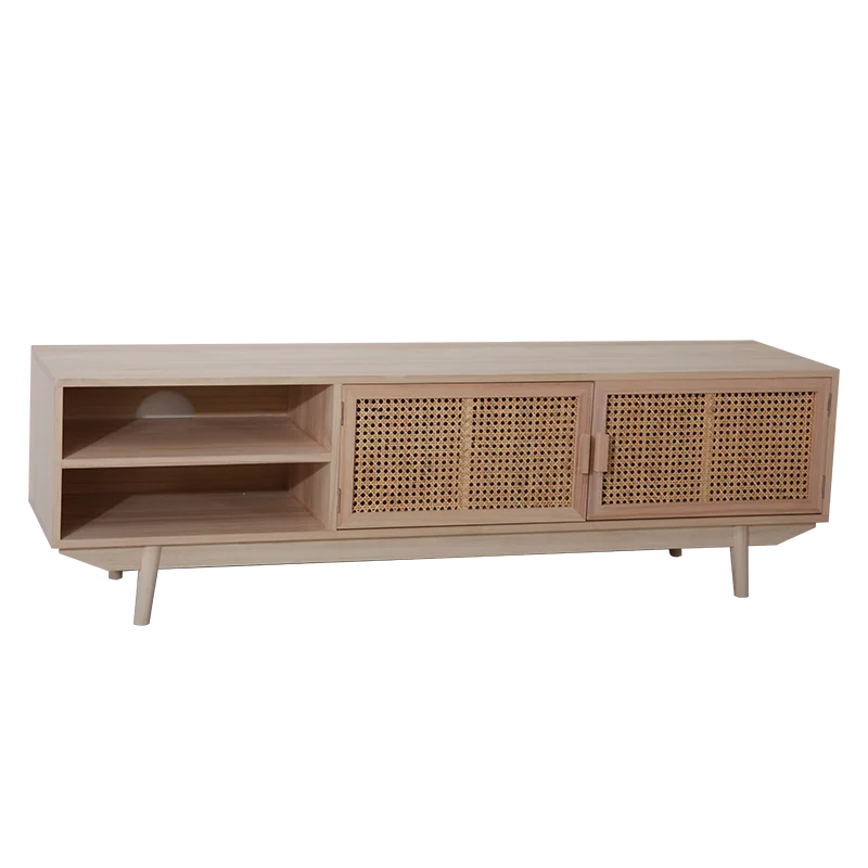 High Grade Hotel Solid Wood Tv Cabinet Nordic Rattan Living Room Furniture Tv Stand Buy Wooden Cabinet Paulownia Wood Bedside Table Real Rattan Indonesian Rattan Cane Modern Home Furniture Set New Design