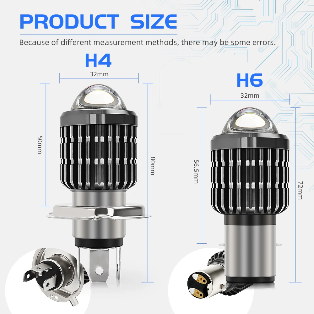 Best Led Replacement High Power Ip68 Mini Waterproof Car H4 Led Headlight Bulb H6 Motorcycle