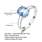 Blue Topaz Ring Blue S925 Ring Romantic Fashion S925 Sterling Silver Female Blue Topaz Gem Birth Stone Magic Ring For Lucky
