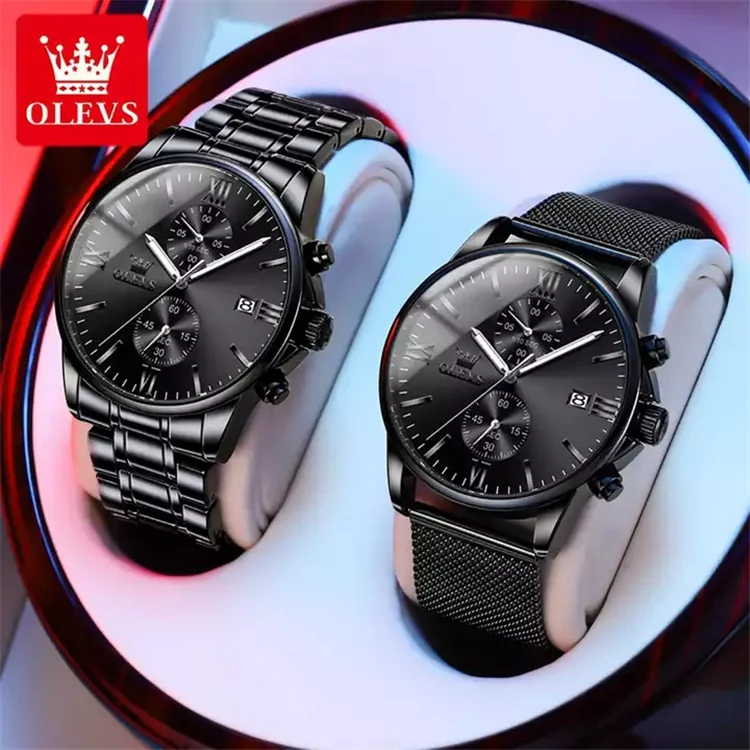 OLEVS 2886 Watches for Men Luxury Chronograph Quartz Watch Fashion Business Waterproof Luminous Stainless Steel Wrist Watch
