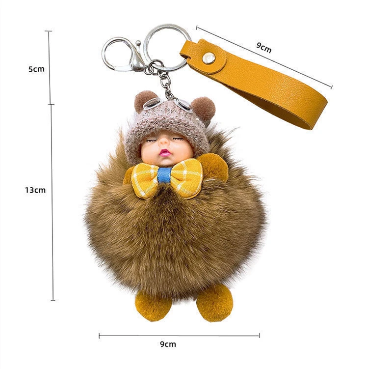 Cute girl Keychain Baby Doll Keychain Accessories Keyring Toys For Girls  Kawaii Keychain Bag Pendant.