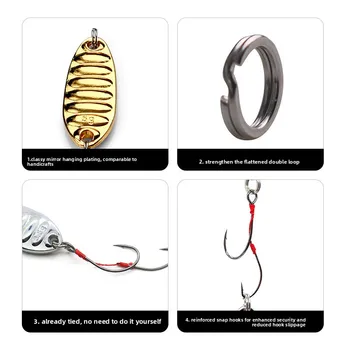 [Le Xin] Stainless Steel Live Bait Double Hook Luya Bait with Sequin Stream Micro-bait Design-Wholesale – Hooks – view 5