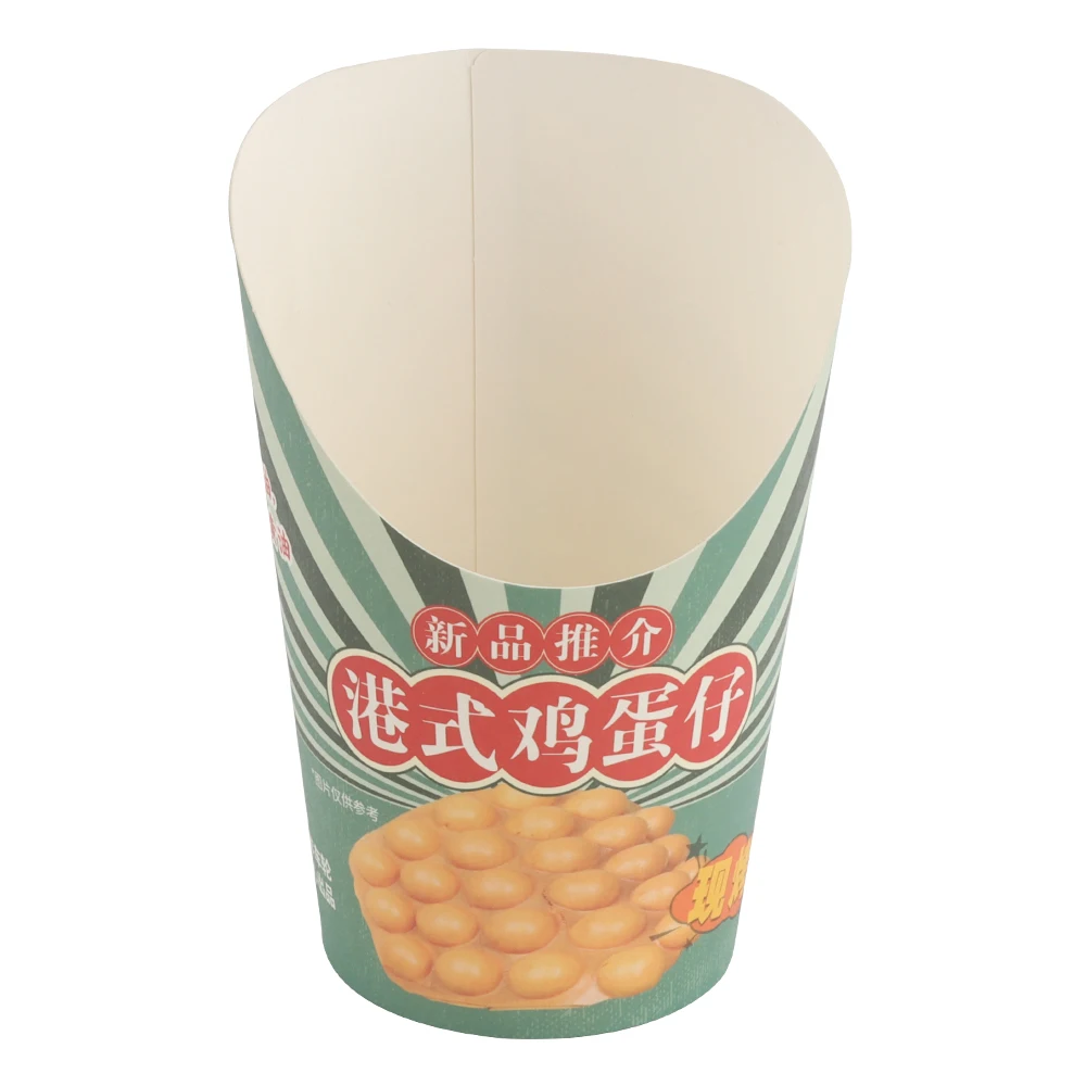 Customized eco friendly disposable snacks chips take away food Slanted Kraft french fries serving Paper cups