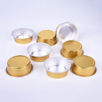 Laixin 150ml Colorful Disposable Round Aluminum Foil Trays Dish For Sushi/mousse/dessert