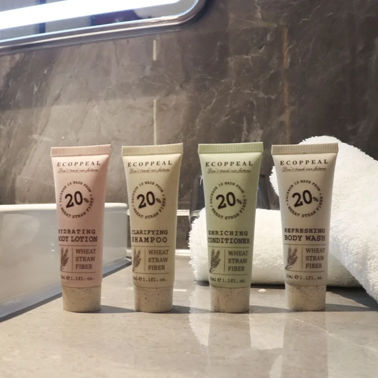 Custom Luxury OEM 5 Star Disposable Biodegradable Eco Friendly Guest Toiletries Kit Accessories Set for Bathroom Hotel Amenities