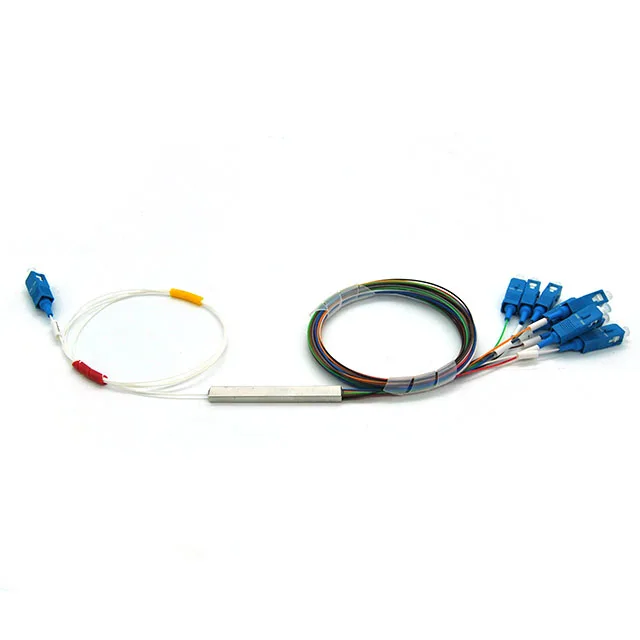 0.9mm  Mini Steel Tube1x2 1x4  1x8  1x16 1x32 PLC Splitter Passvie Network Optical Splitter  PLC 1x8 Mini