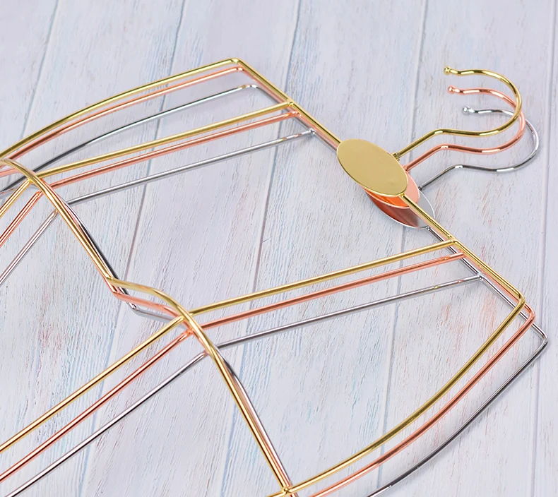 Luxury Glossy Gloden Swimsuit Display Hanger Skirt Silver Metal Wire