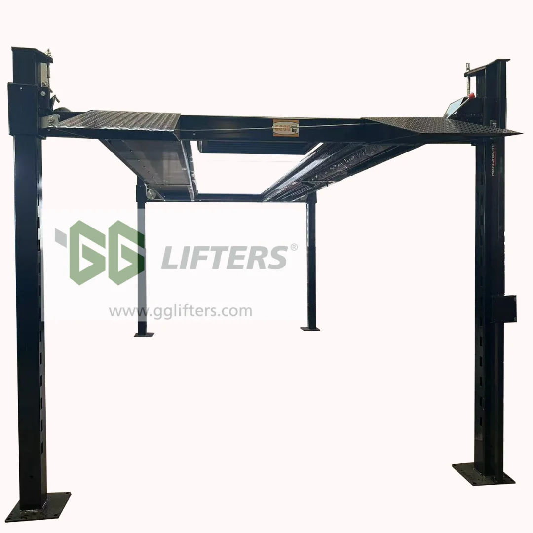 Cheap 5 Ton 4 Column Post Car Lift Hydraulic for Home Garage Outdoor Storage 2 Double Parking With Casters 9000 lb
