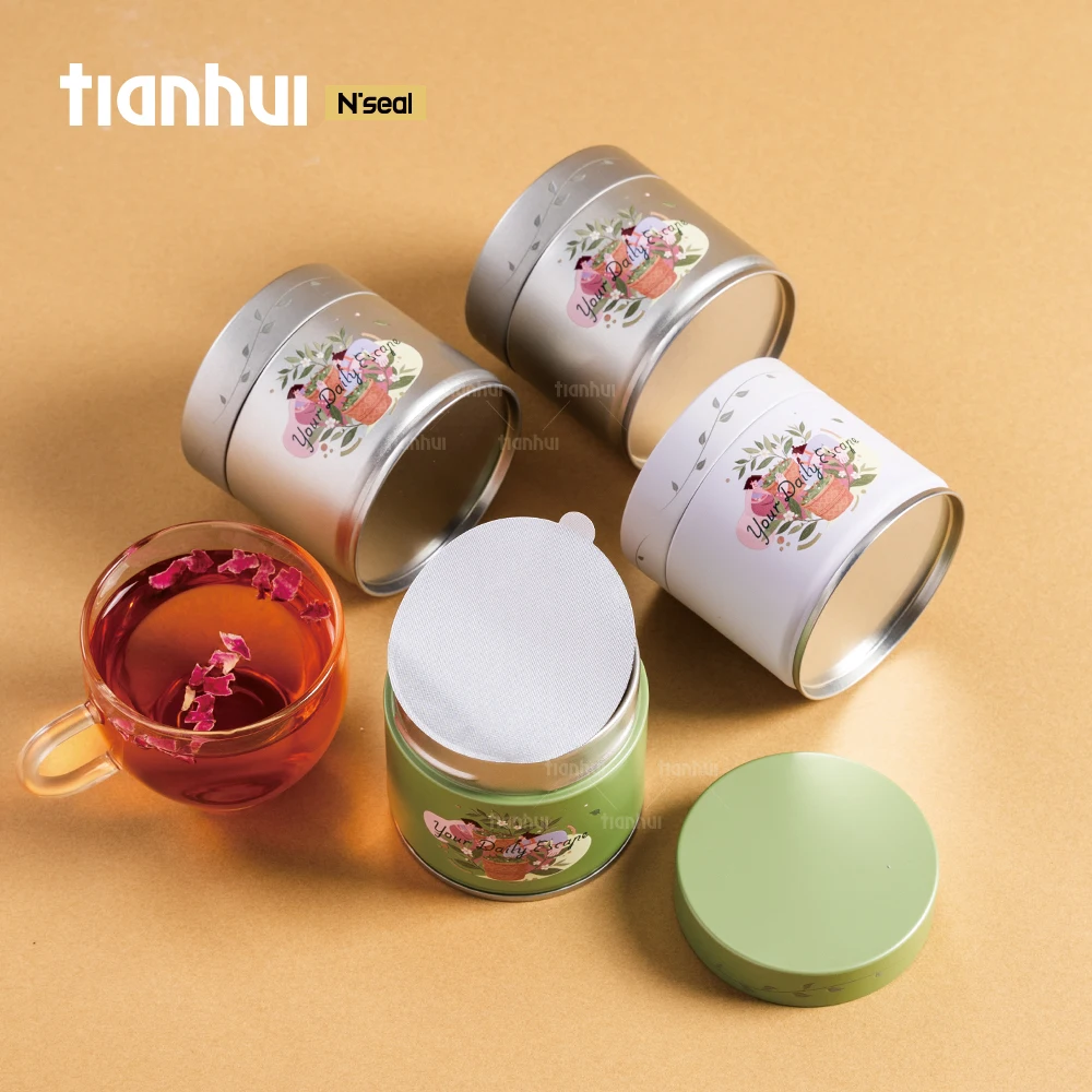 Hộp kim loại tròn nhỏ kín khí cấp thực phẩm Tianhui để đựng trà lỏng