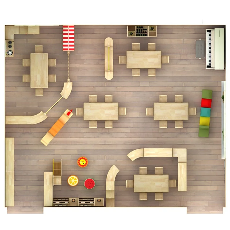 Moetry Canada Trending Daycare Roomscape Natural Wood Kindergarten School Furniture Free Design