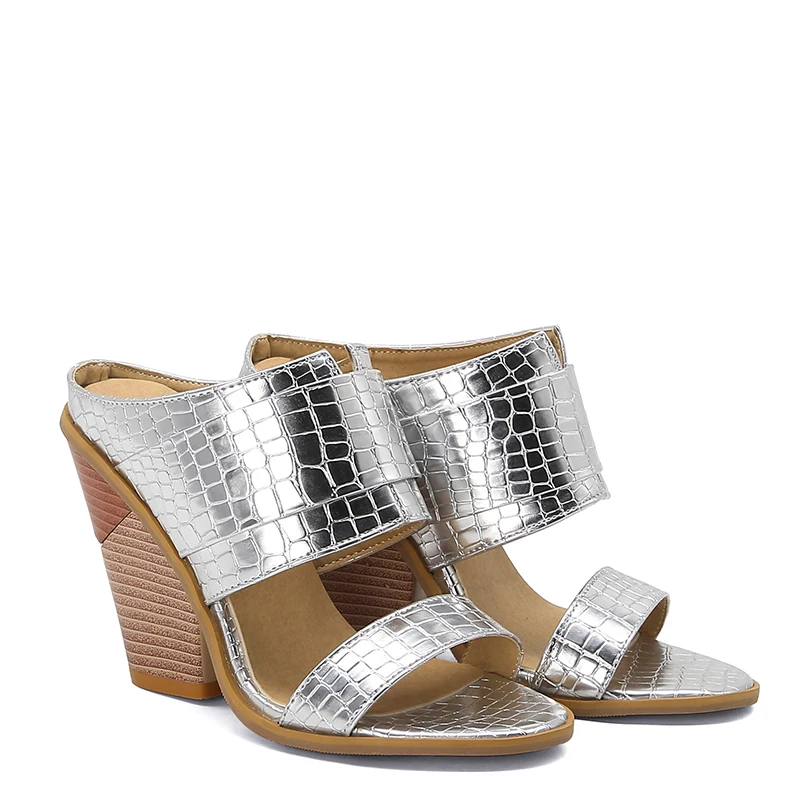 WETKISS/оптовая продажа; Сезон весна-осень; Большие размеры женские босоножки на высоких каблуках; Босоножки; Летние босоножки в западном стиле; Женские шлепанцы без задника с открытыми пальцами дешево