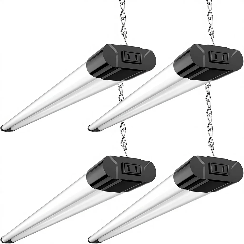 BBOUNDER 4-pack länkbara verkstadslampor, 4400 lm extra starka, kallt dagljus på 6500 K, 4 fot (ca 1,2 m), garagelampor, motsvarar 40 W, 250 W yta