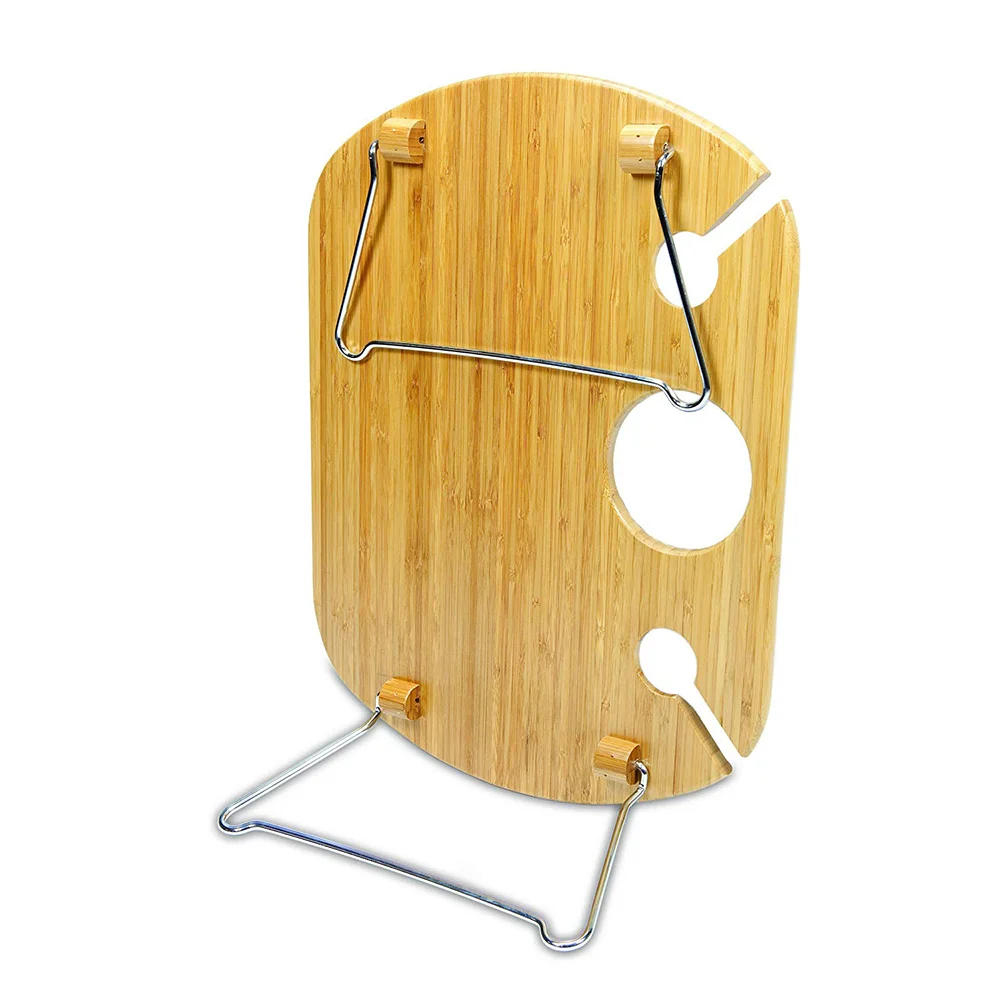 2021 новый дизайн идеи аксессуары Портативный Бамбуковый круглый стол для кемпинга складной стол с ножками из нержавеющей стали обеденный стол