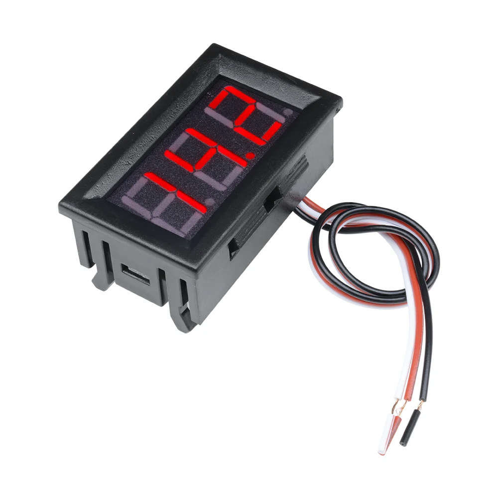 3 Wire 0.56″ 0-30V DC LED Digital Voltmeter Car Motorcycle Volt Tester Detector Capacity Monitor Red Green Blue Voltage Meter