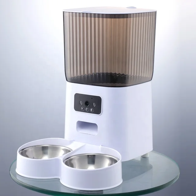 Automatic Cat Feeder 5L Detachable Cat Food Dispenser Dual Power Supply Timed Pet Feeder