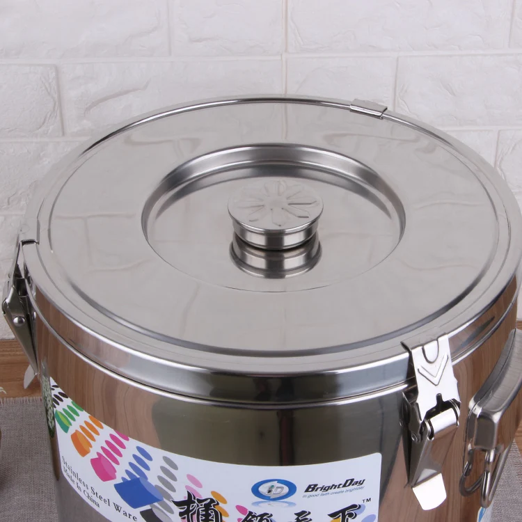 Stainless Steel Heat Insulated Barrel Double Wall Cold&Warm Insulation Barrel OEM Stainless Steel Commercial Cooking Pot_9