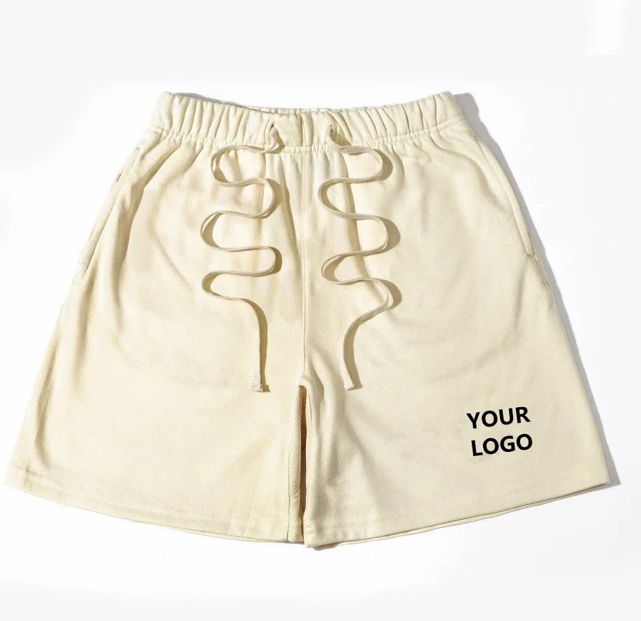 Högkvalitativ 100 % bomullsfrotté Casual oversized shorts herr löpning sommar unisex lös fleece sweatshorts983_voghion.com