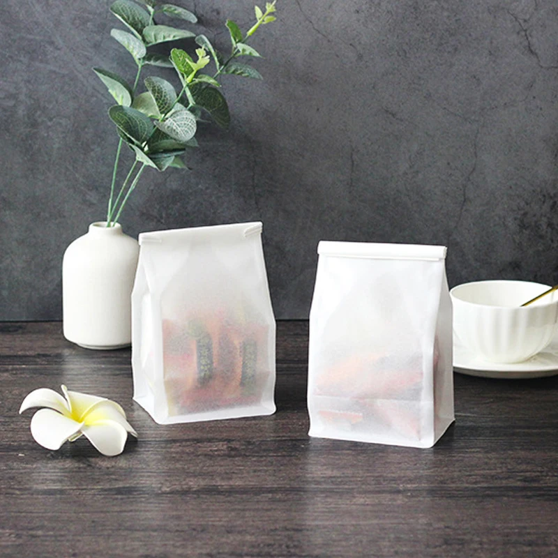 Food Grade Kraft Paper Transparent Breakfast Bread Croissant Rolled-edge Wire Ziplock Bag Baking Toast Bread Packaging Bag