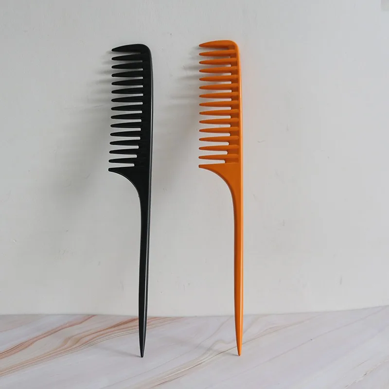 Wholesale Custom Plastic Anti-static Rat Tail Comb Thickened Wide Tooth Styling Hair Comb Large Size Hair Parting Comb