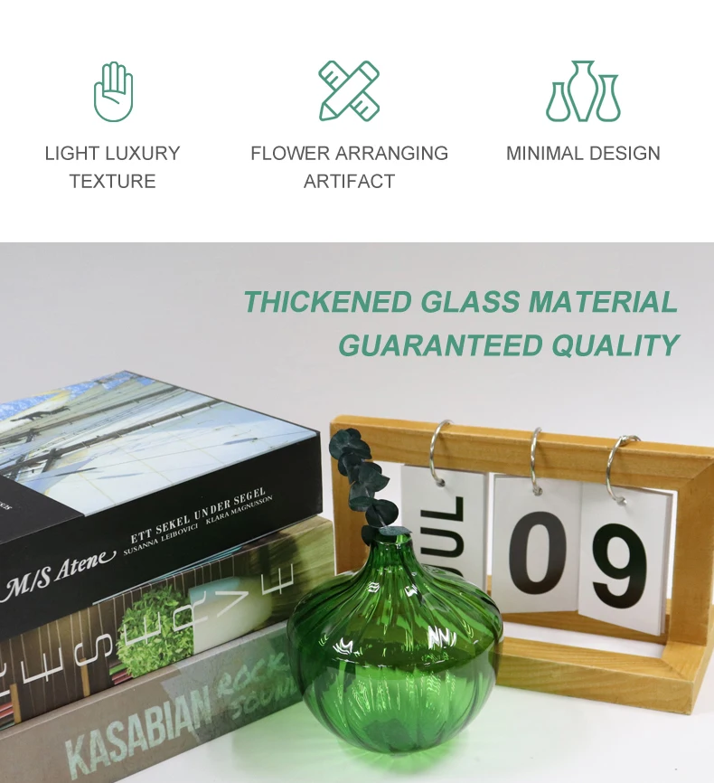 Small Lovely Blown Colored Mushroom Shaped Glass Flower Handmade Glass