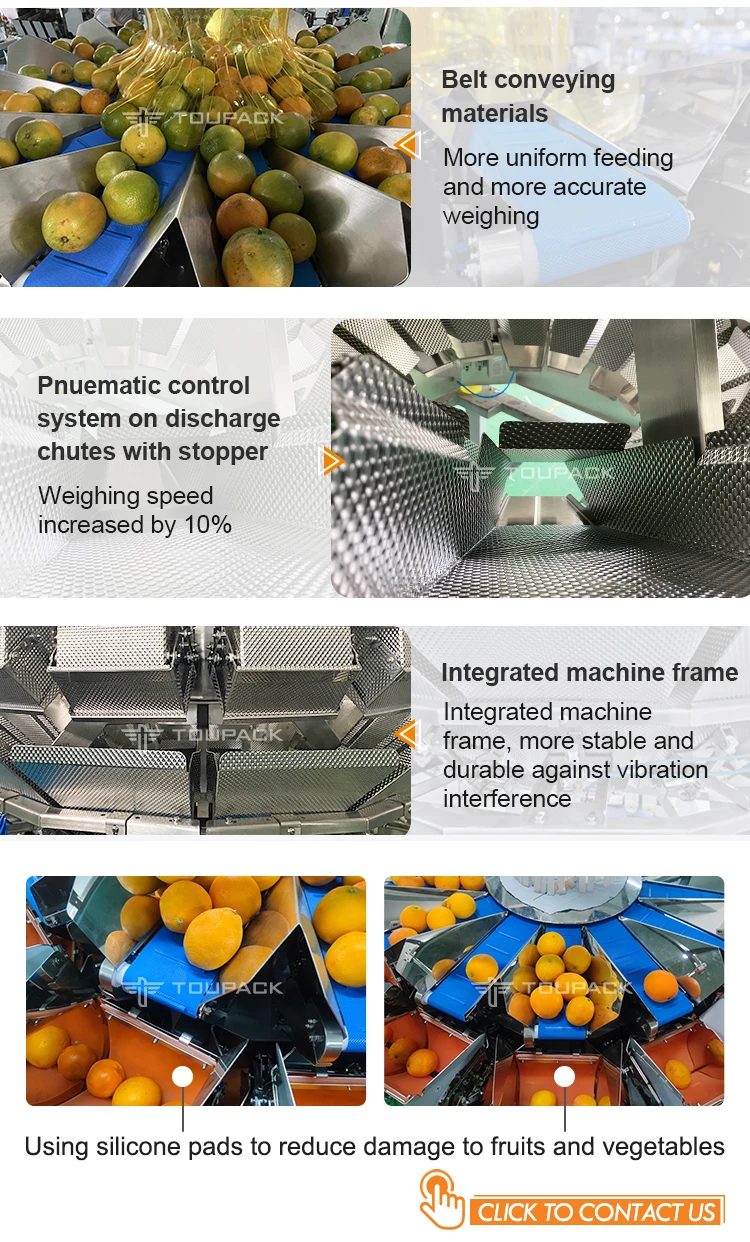 High-Speed Automatic Pouch Packaging Machine with 14 Head Multihead Weigher for Granule Filling in Stainless Steel 304/316