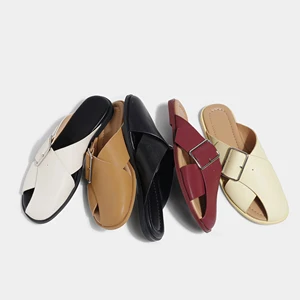 Popular Women's Slipper Criss-Cross X-strap Buckle Slides Slip-On Summer Comfort for Daily & Vacation Wear