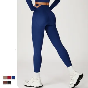 Fitness Women Sport Seamless Pants High Waist Elastic Solid Yoga Pants Gym Training Jogging Pants Female
