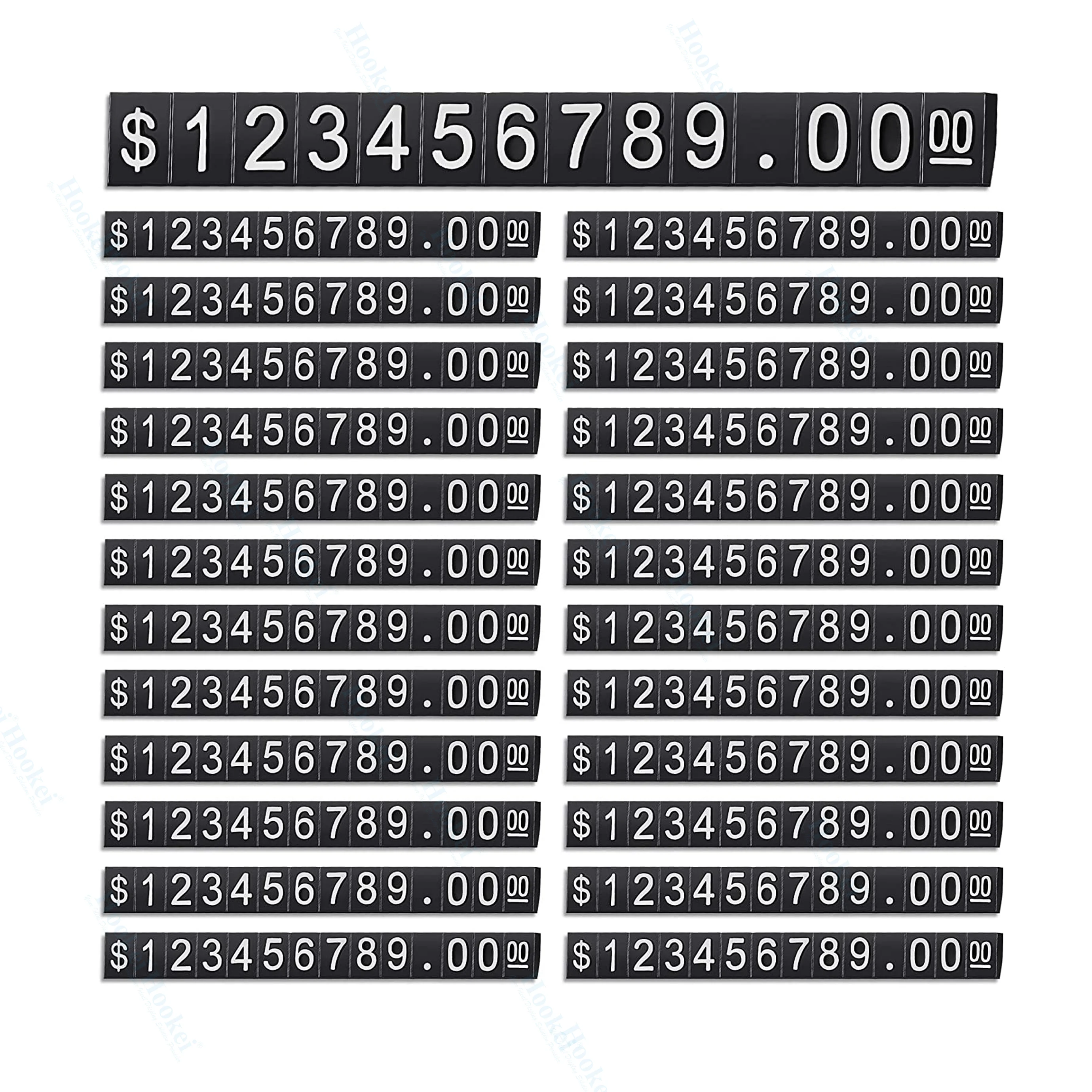 Adjustable Price Tag Cube Display Stand Label Letter Number Pricing Label Stand Block for Retail Shop Jewelry Price Display