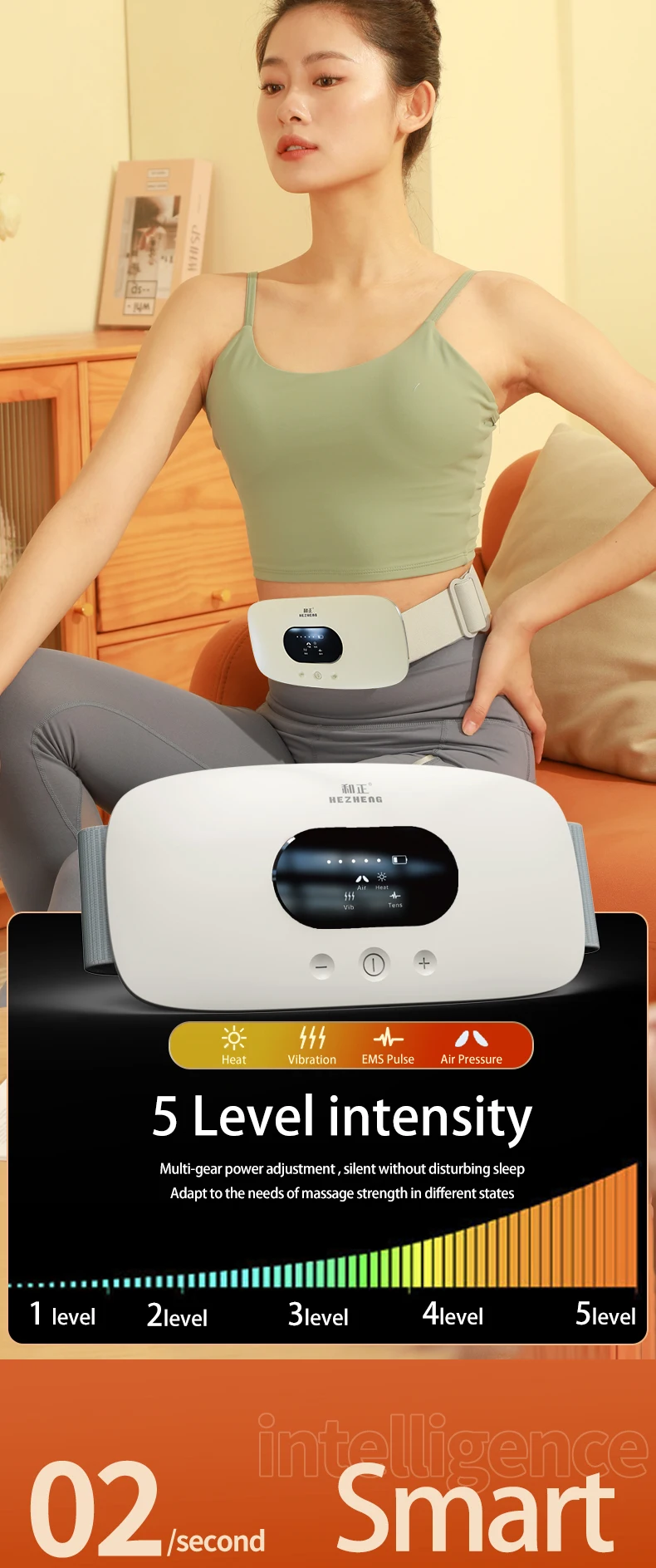 3d Heat Belly Wrap Pulse Abdominal Waist Body with Vibration Massage Shaping Slimming Slim Belt Nursing Massager Machine