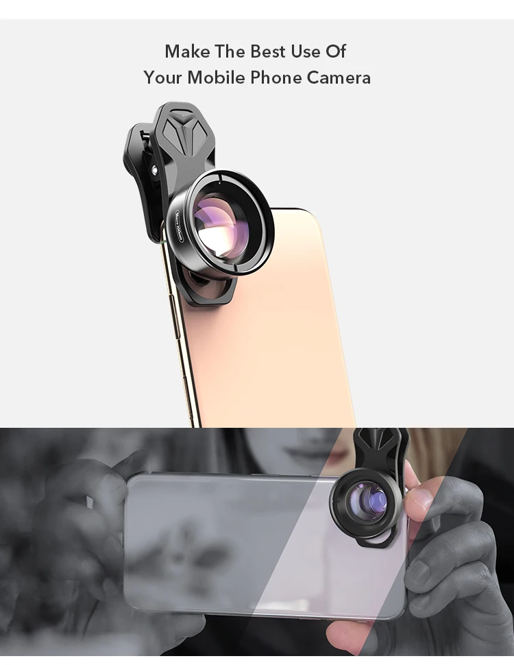 Apexel Best Seller 100mm Macro Glass Phone Lens Portable for iPhone Huawei Mobile Phones Nails Jewelry Eyelashes Photography