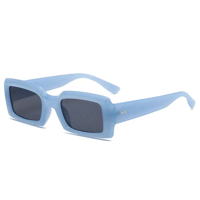 Retro 90s Nude Rectangle Sunglasses - Trendy & Versatile display picture 3