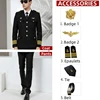 Black coat+pants+5 accessories