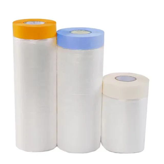 Covering Protection Plastic Protective Paint Cover Tape Pre Taped Pe Car Painting Masking Film