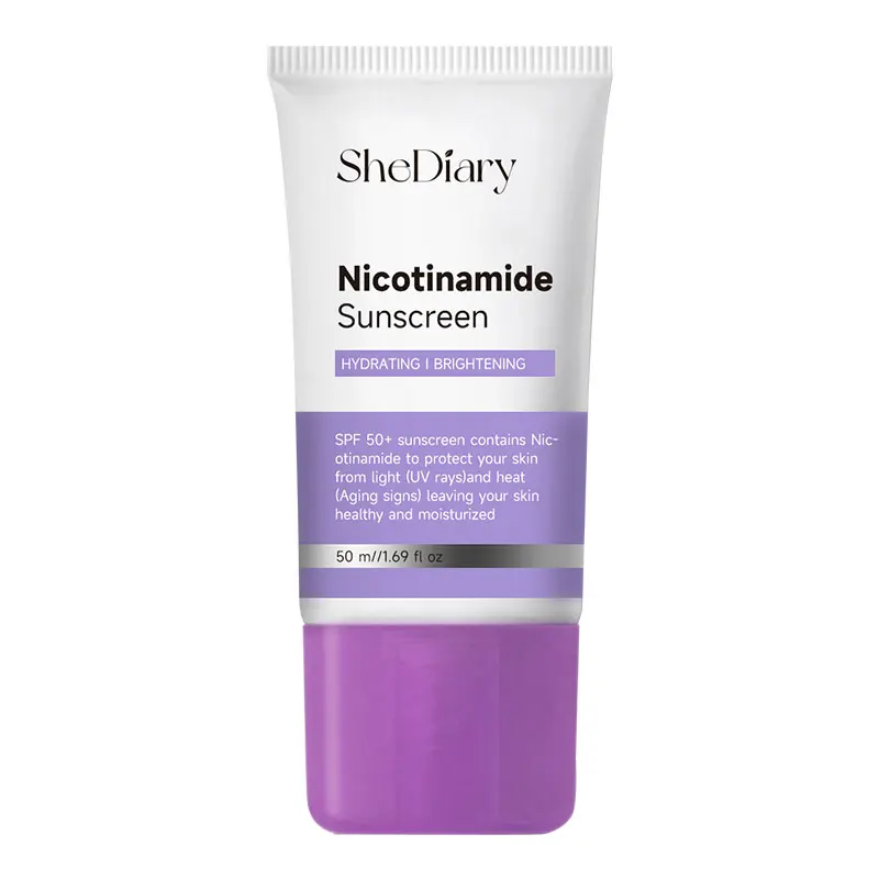 SheDiary Nicotinamida Orgánica Protector Solar SPF 50 Vitamina C Protección Uv Hidratante Iluminar Crema Protectora Solar