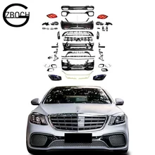 Front Rear 222 car bumpers For Mercedes 2014+ W222 S-class upgrade S63 AMG S65 AMG Body Kit Car Grille Headlights Talllights