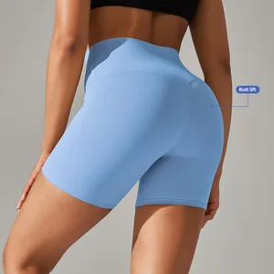Custom Solid Four-Way Stretch Plus Size Quick Dry Breathable High Waisted Shorts Tummy Control Butt Lifting Workout Yoga Active