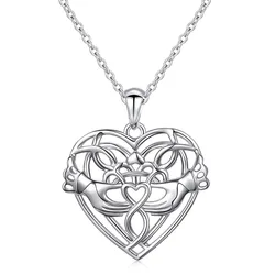 Orecchini Pendenti Claddagh In Argento 925 Con Cristallo A Cuore - Gioiello Romantico Irlandese VONALA - 3