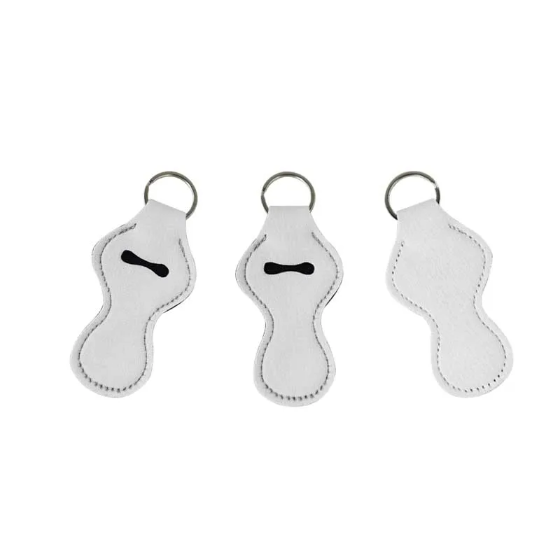 Neoprene White Blank Chapstick Holder Keychain Lip Gloss Holder Key Chain  for Sublimation